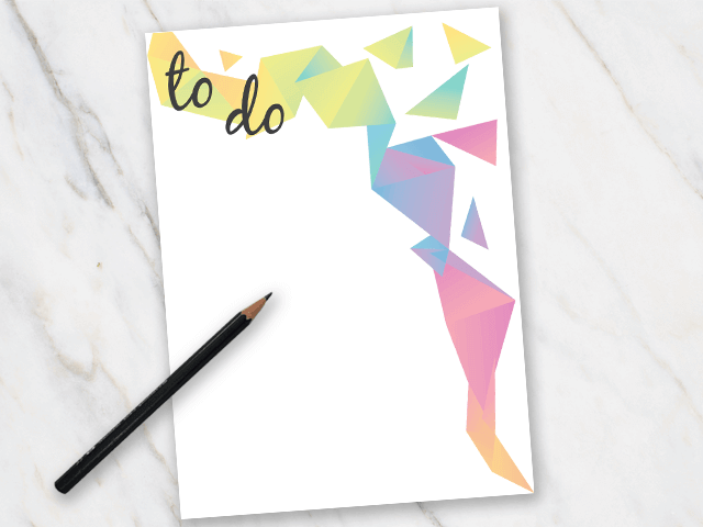 Printable action plan with colorful element