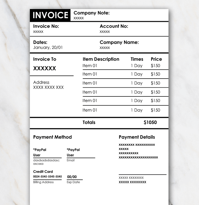 Delta invoice Template for Word