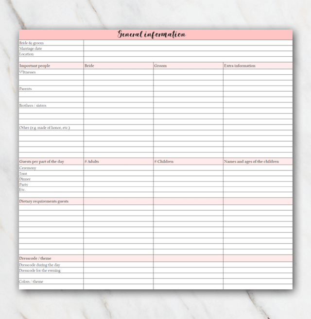 Must-have wedding planning checklist - page 1