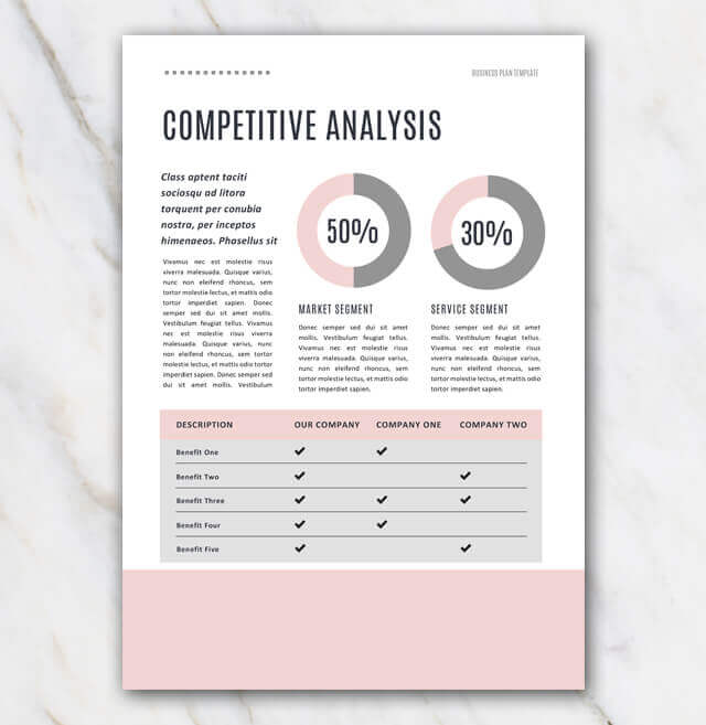 Fourth page of pink creative business plan template