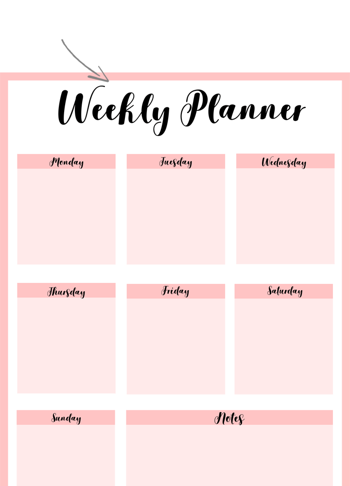 Downloadable Printable Weekly Planner Template Printable Templates