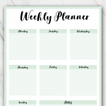 Printable weekly planner in mint green colors | FREE
